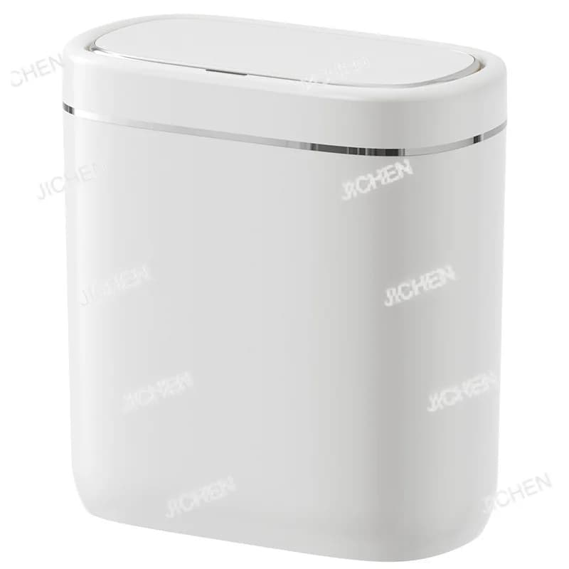 Cestino per rifiuti automatico con sensore intelligente stretto da 7/9 litri con coperchio Cestino per rifiuti da tavolo Cestino per rifiuti impermeabile per WC