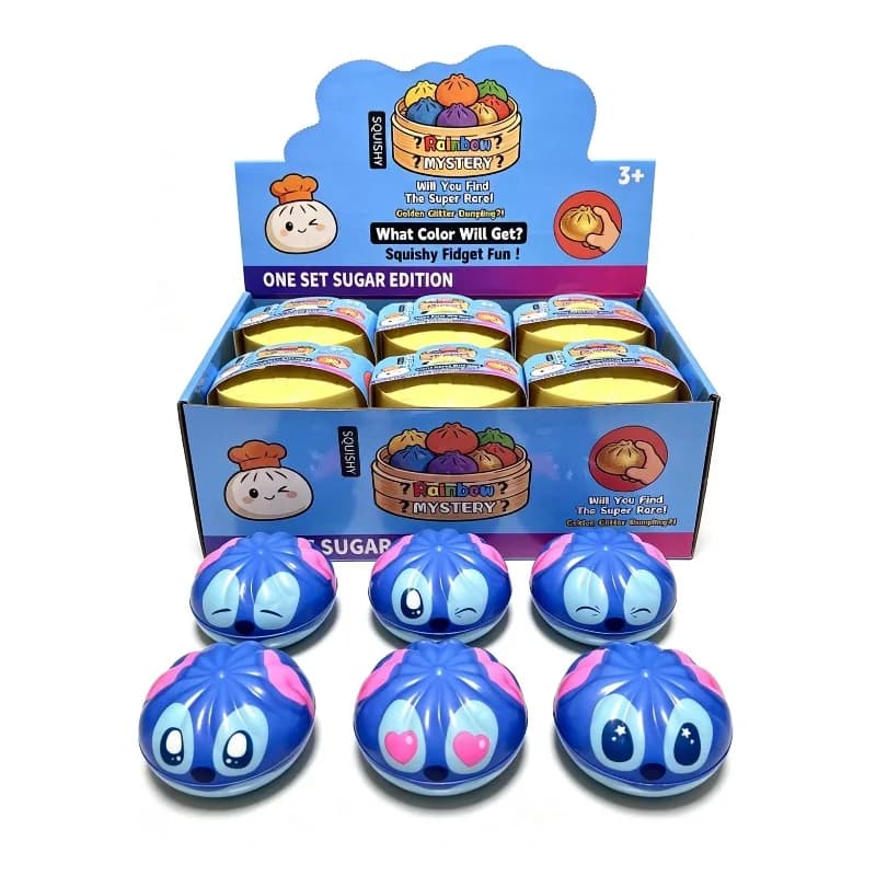 Multiple Expression Stitch Dumpling Blind Box Toy, Portable Fidget Squishy, Kid Party Favor Birthday Present