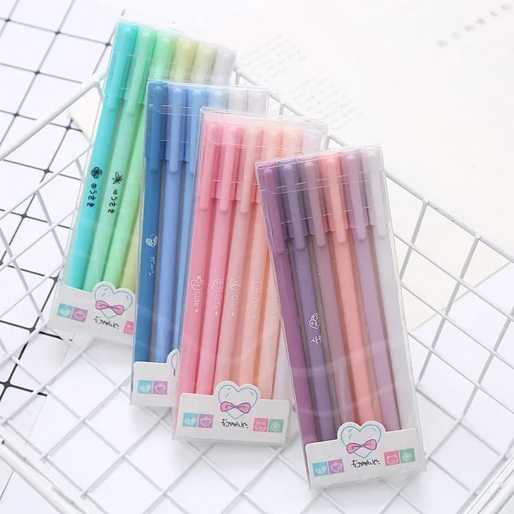 Scatola da 36 pezzi Morandi Penna colorata Penna neutra 6 set di cancelleria per studenti Esame Acqua Forniture per ufficio Firma nera