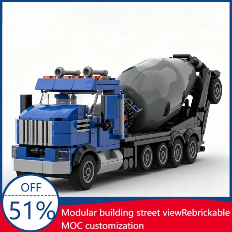 Set di Costruzioni Camion Betoniera 413 Pezzi, Modello Veicolo Personalizzabile, Puzzle Fai-da-Te, Giocattolo Educativo, Regalo per Bambini