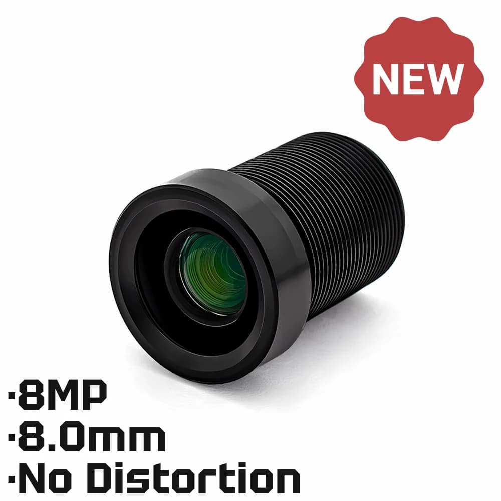 Obiettivo con attacco HD 8MP M12 8.0mm Nessuna apertura di distorsione Formato F2.8 1/1.8" Con filtro 650nm per telecamere CCTV di sicurezza di sorveglianza