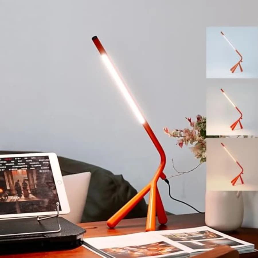 Lampada da Scrivania LED Creativa con USB Type-C, Dimmerabile a Regolazione Continua, Luce da Tavolo per Casa, Ufficio, Camera da Letto, Comodino, Dormitorio Universitario