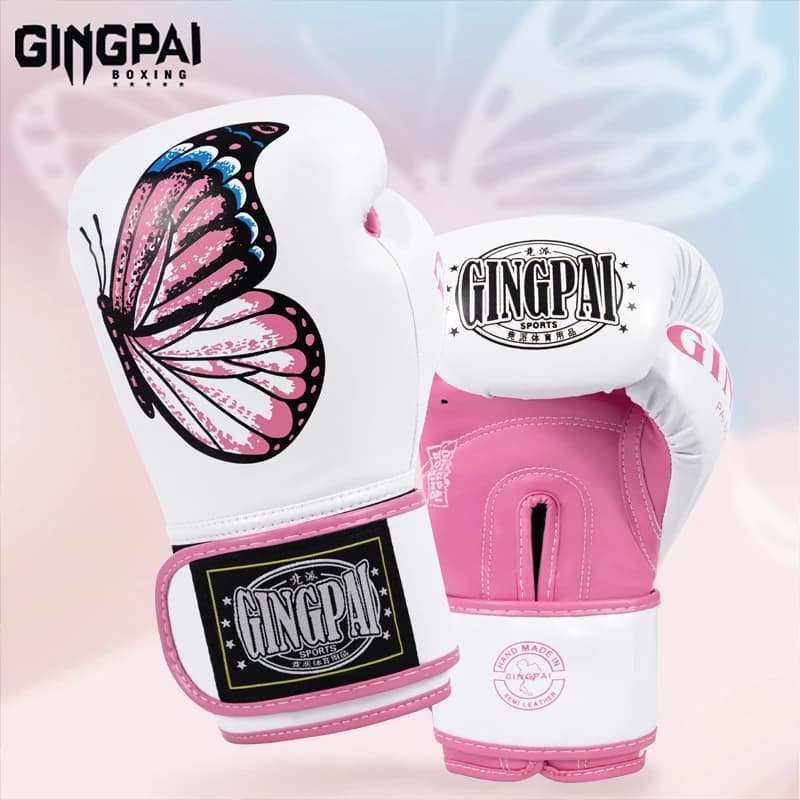 6/8/10/12oz Pink Boxing Gloves for Kids Women Kickboxing Training Glove Pro Training Sparring Muay Thai MMA Heavy Bag Gloves
