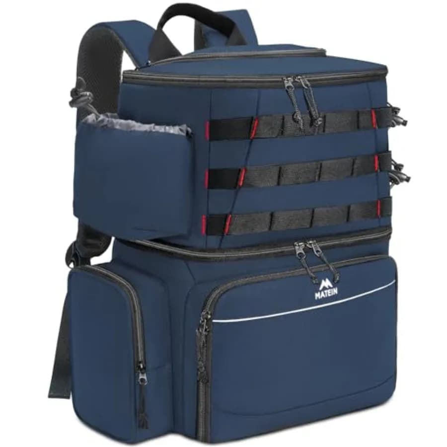 Waterproof Fishing Backpack with Canne Door and Refrigerant compartment, Grigia Equipment Bag, Men's Gift