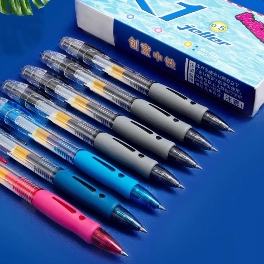 Penna gel retrattile con punta fine da 0,5 mm per scrittura senza salti. Scrittura di diari e appunti