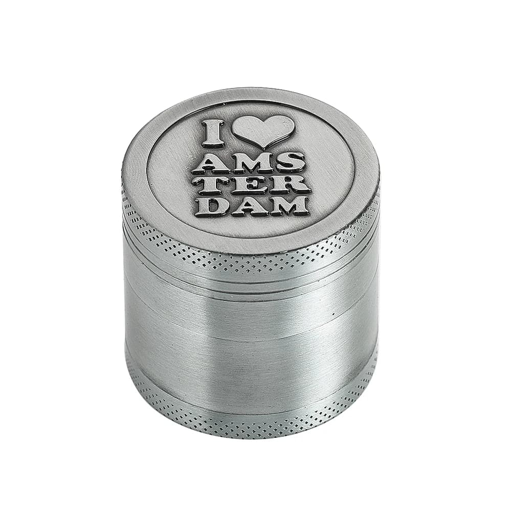 4 strati Metal Herb Grinder Amsterdam Spice Crusher manuale Herbal Pepper Miller Cutter accessori per il fumo gadget per regali da uomo