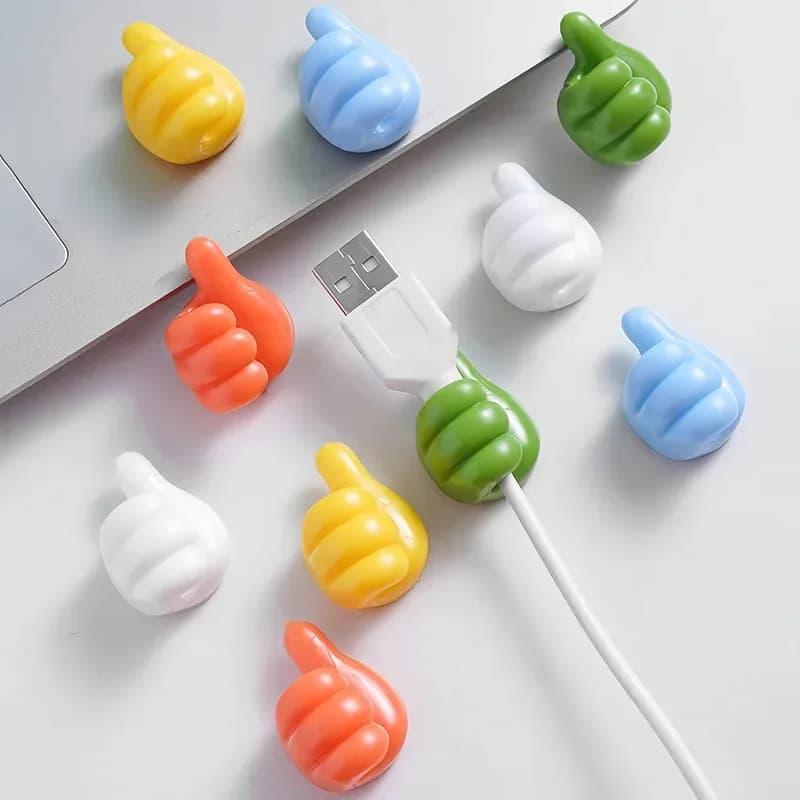 ​ 10 Pezzi Ganci a Pollice - Clip Adesive per Organizzare Cavi, Gestione Fili Senza Foratura per Scrivania Camera da Letto Auto, Supporto per Cavi Riutilizzabile