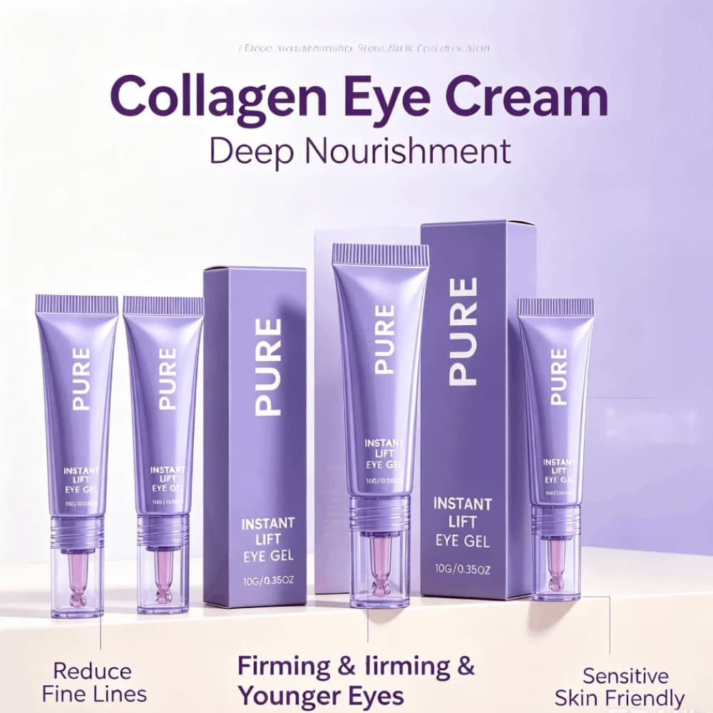 Anti Wrinkle Collagen Eye Gel Pure Instant Lift Deep Hydrating Nourish Smooth Fine Lines Gentle Brightening Eye Care