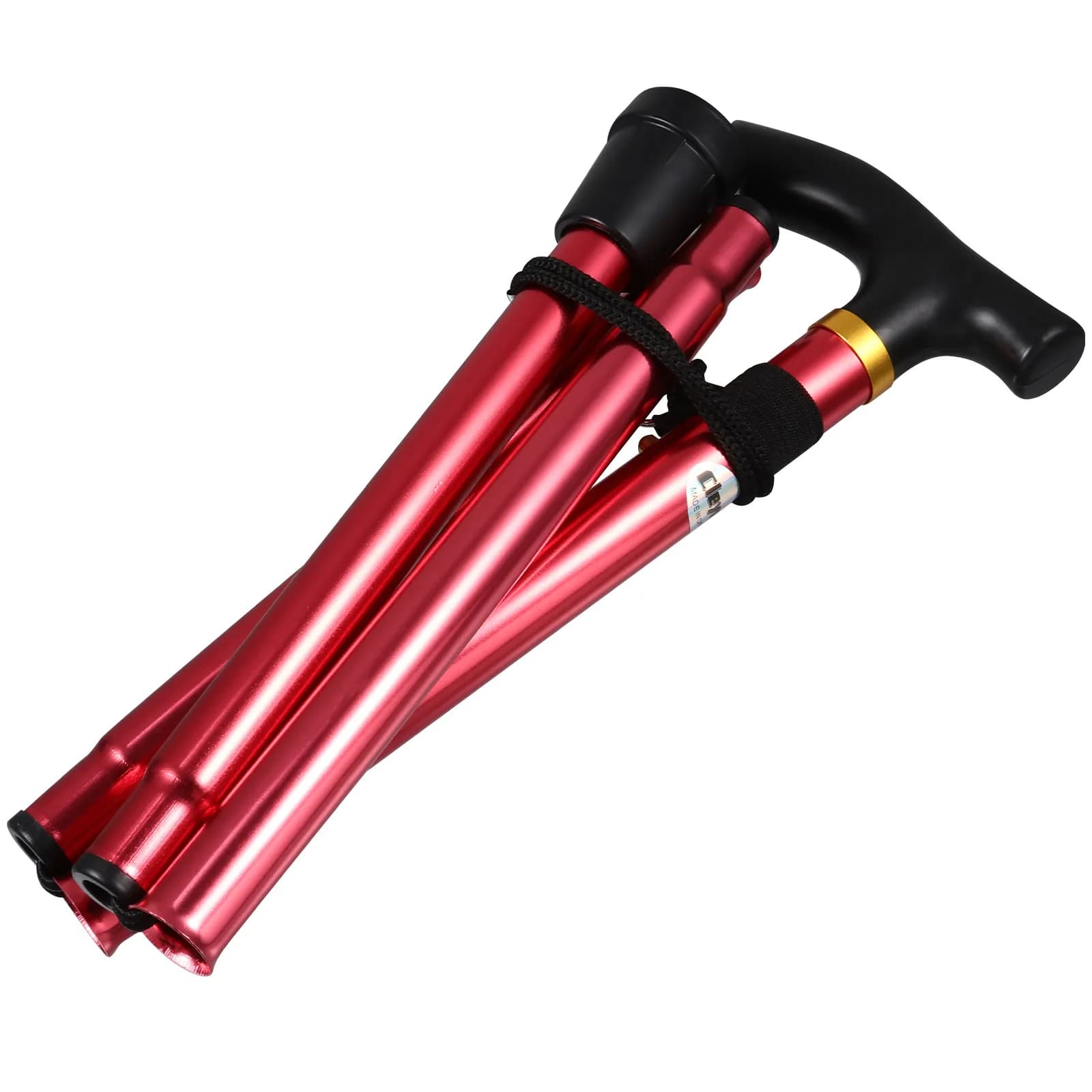 Camping Climbing Alpenstock Foldable Walking Stick Trekking Pole Aluminium Alloy Adjustable Telescopic Portable
