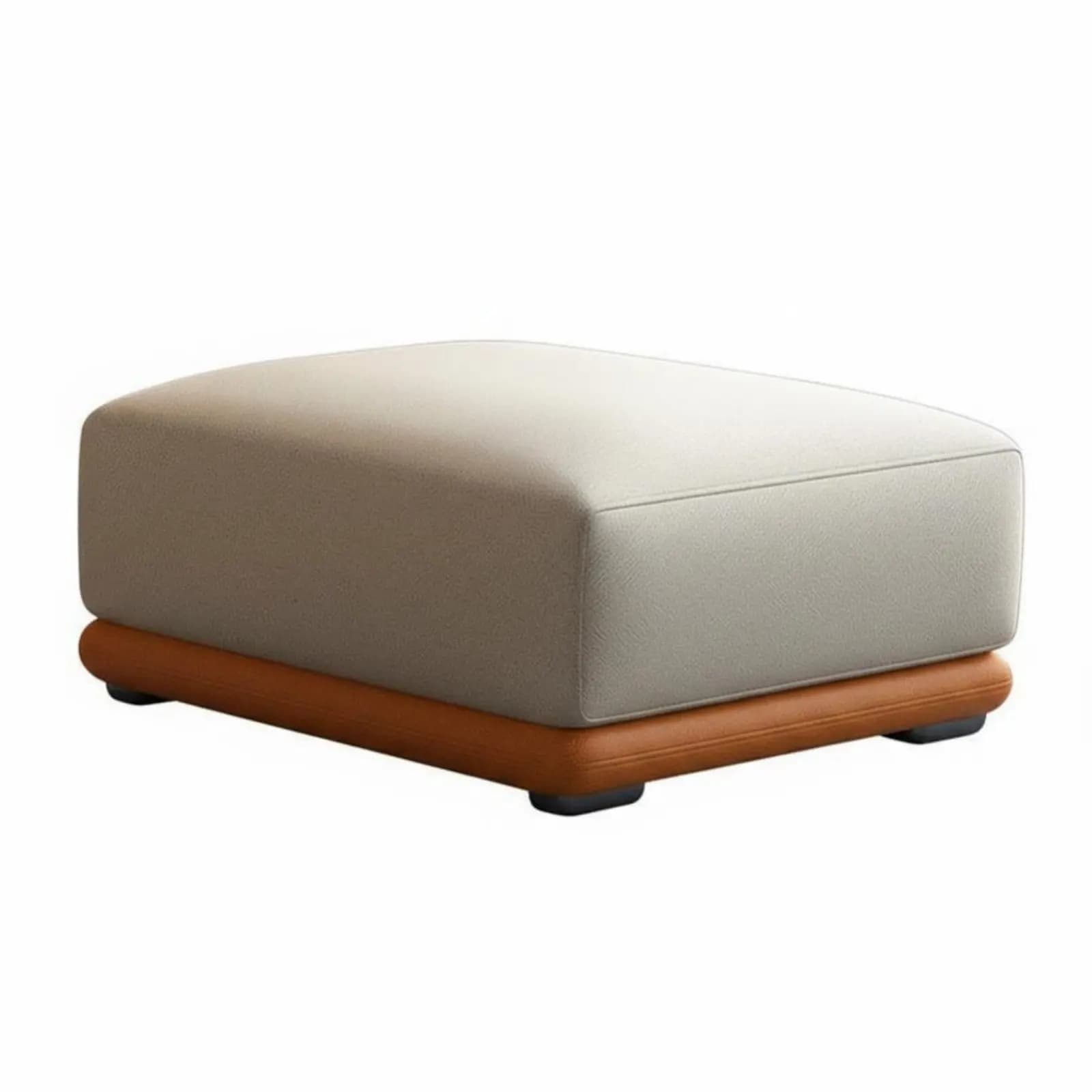 Poggiapiedi Rettangolare dal Design Moderno, Gambe in Legno Robuste, Facile da Pulire, per Casa e Camera da Letto