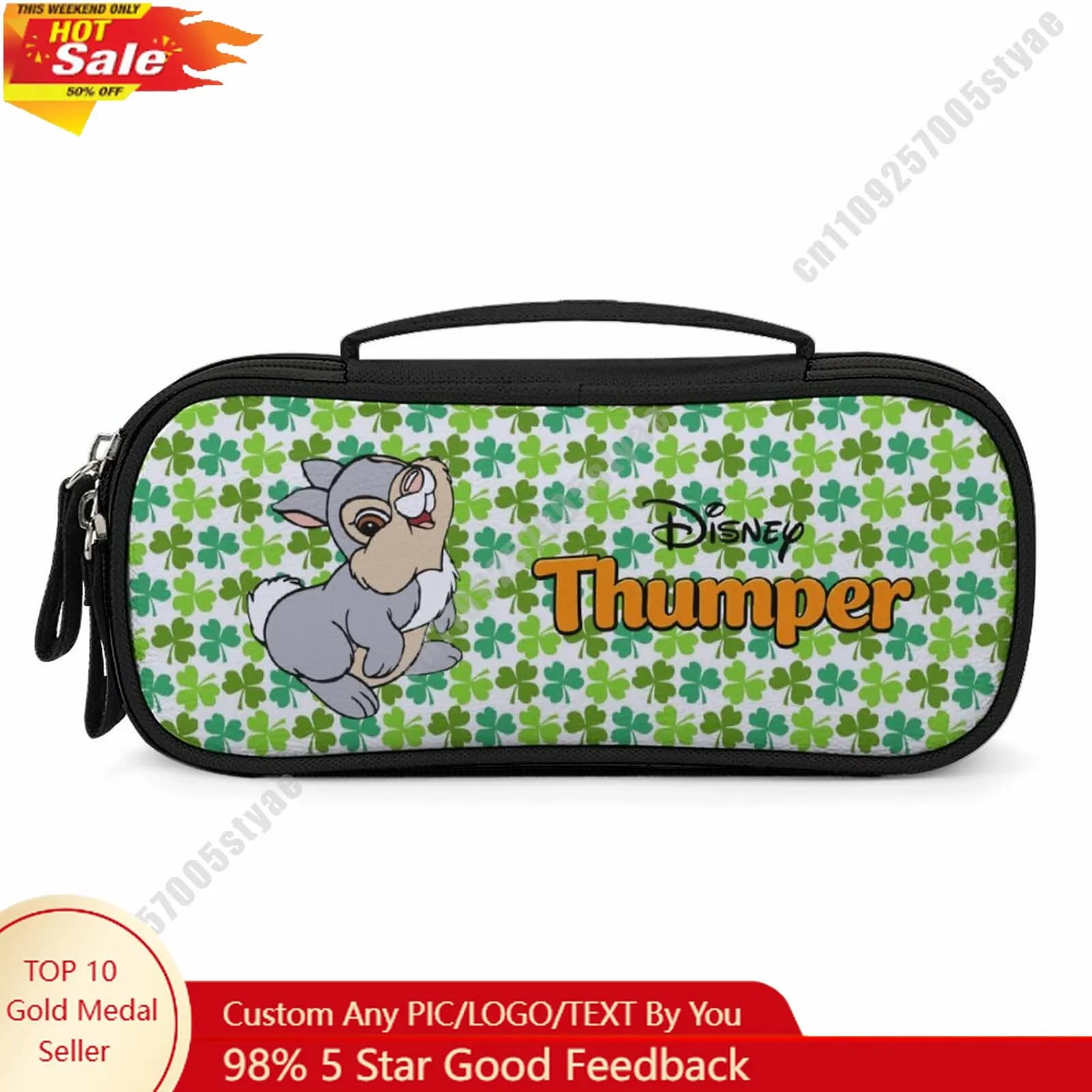 Astuccio per matite Thumper Personaggio dei cartoni animati Disney Design personalizzato Creazione personalizzata Regalo per le vacanze Borsa per cosmetici Cosplay