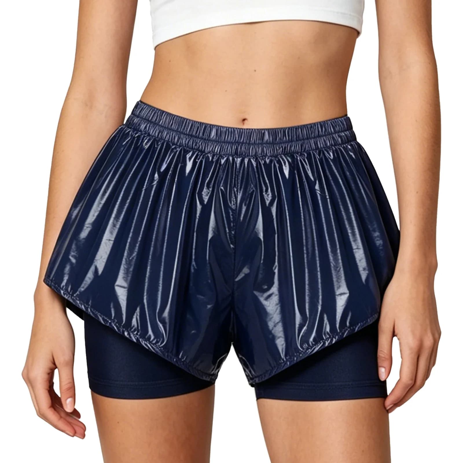 Pantaloncini da donna impermeabili 2 in 1 per nuoto, corsa, ciclismo, sport e allenamento - Costumi da bagno e abbigliamento sportivo
