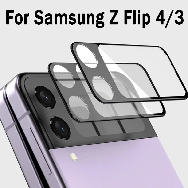 Pellicola per obiettivo fotocamera curva 3D per Samsung Galaxy Z Flip 4/3 Protezione schermo in vetro per obiettivo antigraffio Copertura completa per Galaxy Z Flip 4