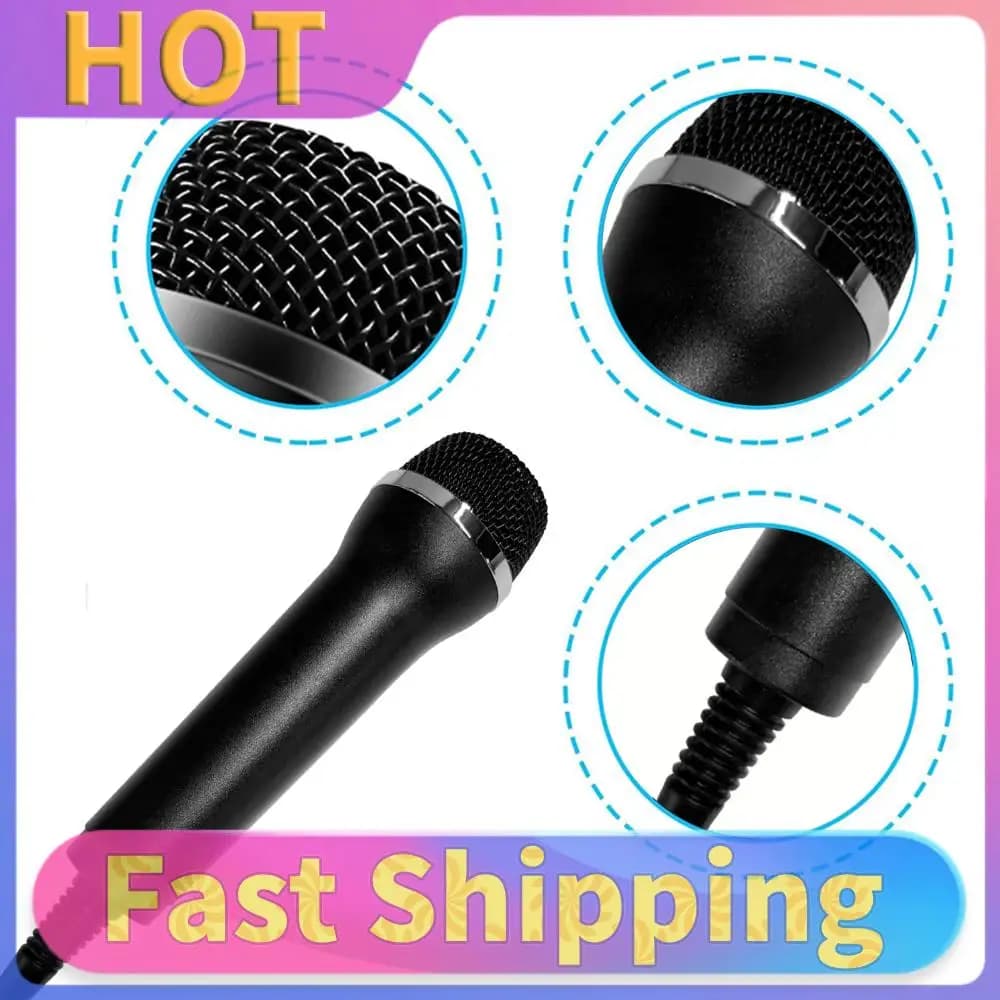 Microfono USB Universale con Cavo per Karaoke, Compatibile con PlayStation 4, Switch, Wii, Xbox, PC, Chat, Insegnamento Online, Videoconferenze