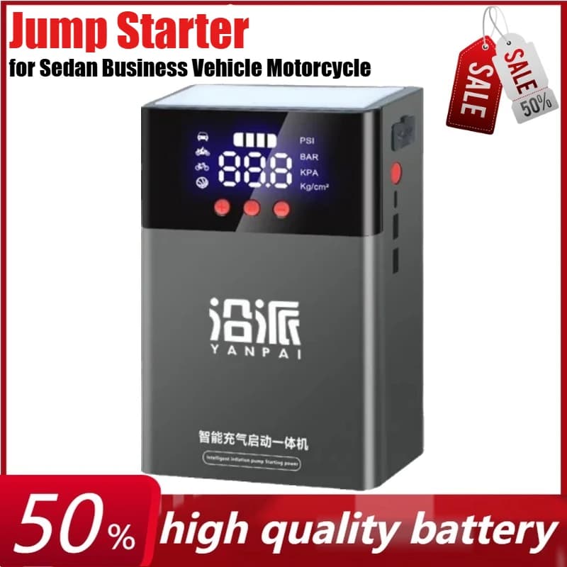 Pompa di gonfiaggio montata su auto portatile Power Bank per avviamento di emergenza per auto 12V 6000mAh per motocicletta per veicoli aziendali Berlina