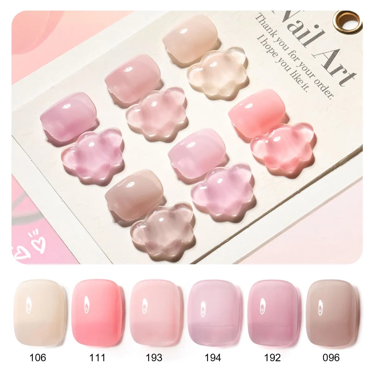 LIMEGIRL Set di smalti per unghie gel a 6 colori 8ML Gel per unghie di colore trasparente Vernis Gel UV semipermanente per nail art Kit di gel per smalto per unghie