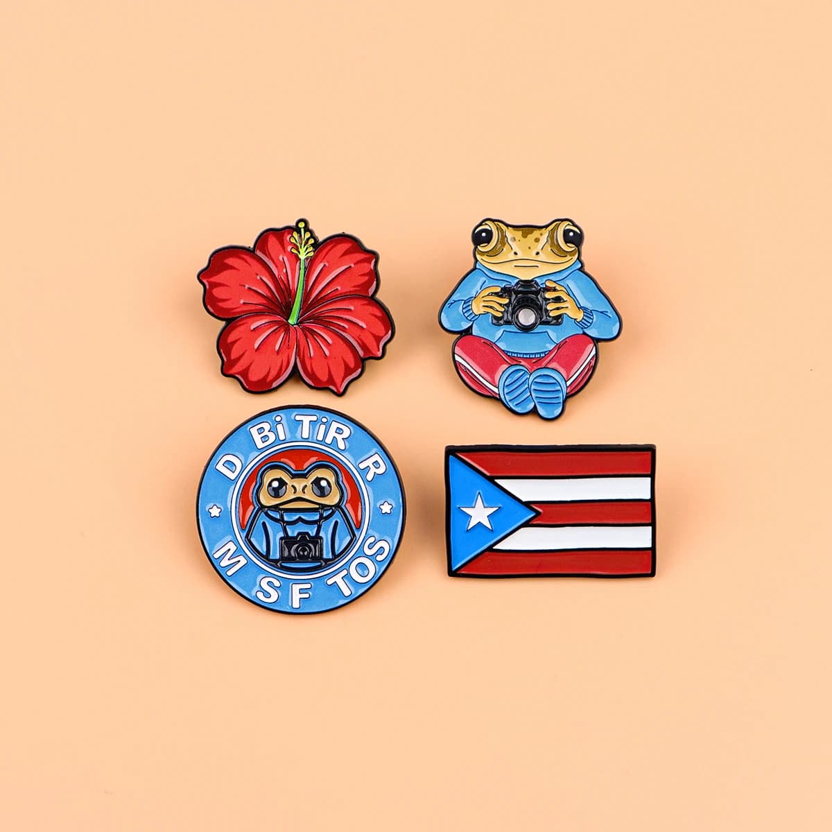 Spille da bavero con rane di Porto Rico per zaino, spille smaltate a cartone animato, spille da donna, distintivi per valigetta, accessori di gioielleria, regali per le vacanze