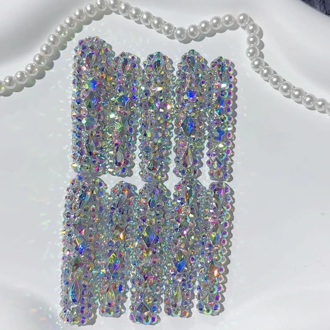 5.0 super long nail art for heavy industry, complete drill, tube nail, pure hand-worn nail in European and American style