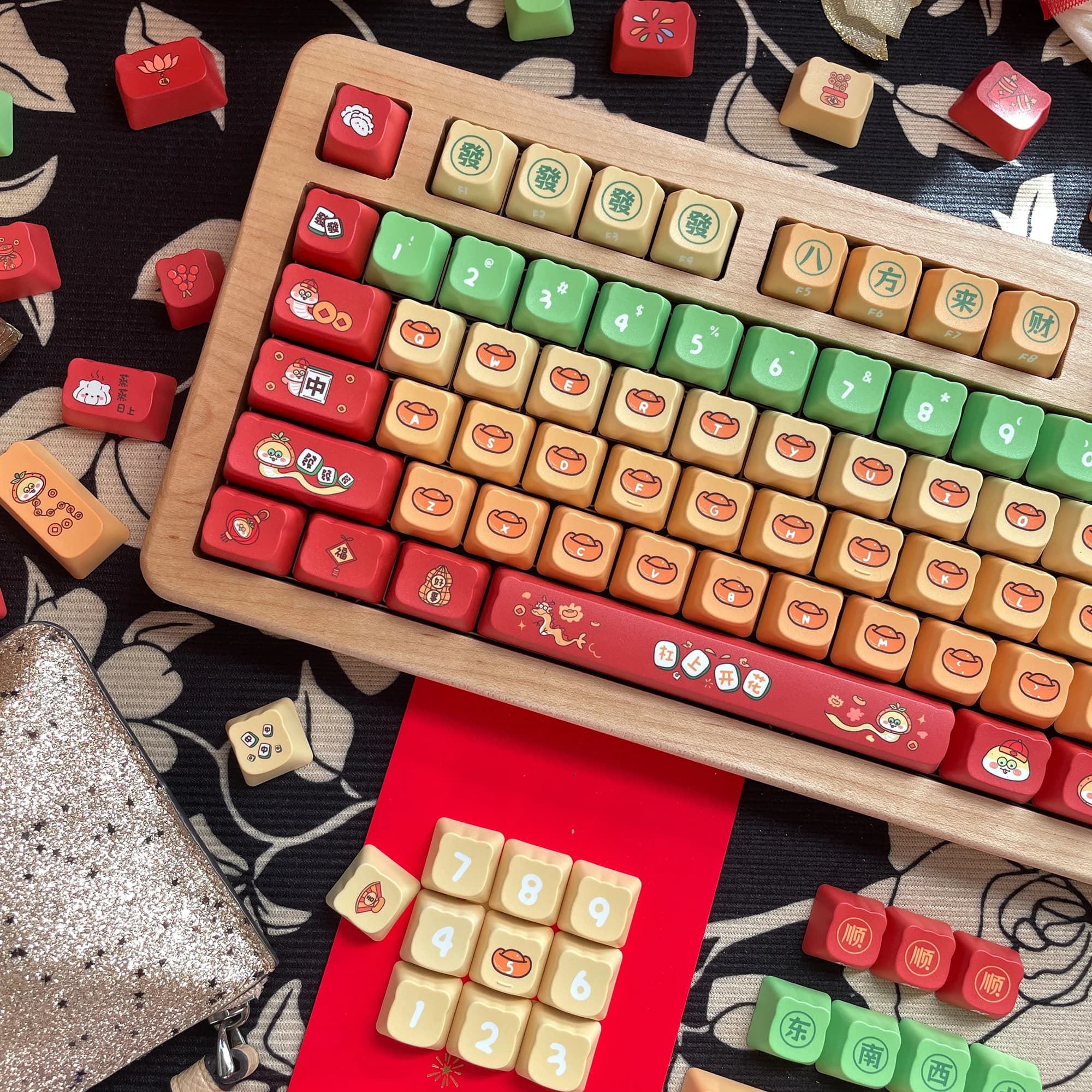 Keycaps Fa Cai Snake PDA Height Class Moa per Tastiera Meccanica Personalizzata