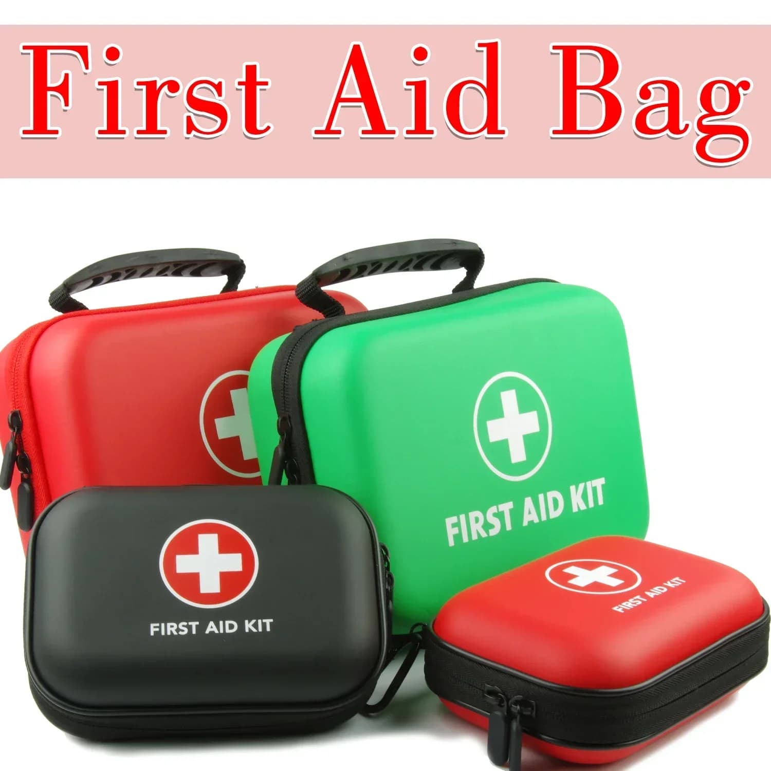 Borsa di pronto soccorso impermeabile in PU vuota per viaggi all'aperto, auto, casa, kit di sopravvivenza di emergenza, campeggio domestico, piccola scatola medica da viaggio