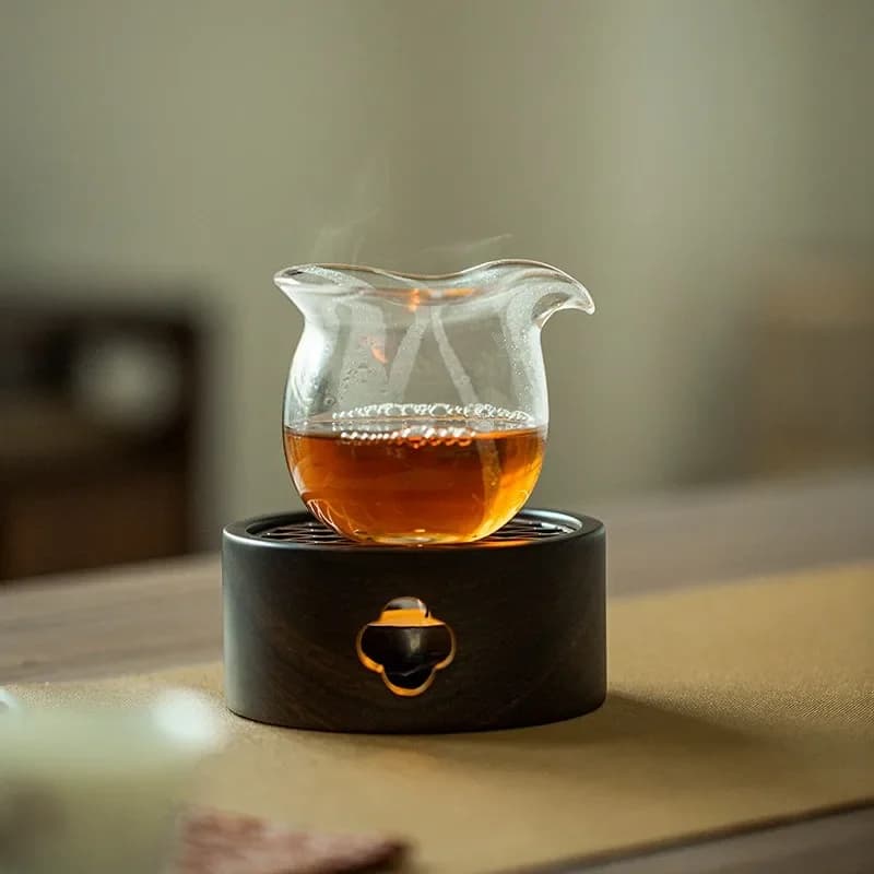 Wooden Tea Warmer Tea Set Accessories Heating Insulation Base Candle Tea Brewing Base Warmer Insulation Device