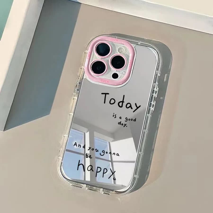 Custodie per telefono Creative English Happt Day Pattern Mirror per iPhone 17 16 15 14 13 12 11 Pro Max 16E XR XS X 7 8 Plus 17 Air Cover