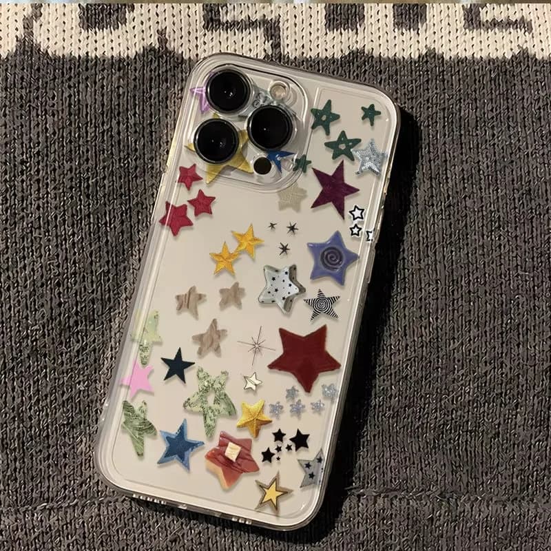 Creative Korean Star Phone Case For iPhone 17 16 15 11 12 14 13 Pro Max Mini XS X XR 7 Plus Shockproof Transparent Cover Fundas
