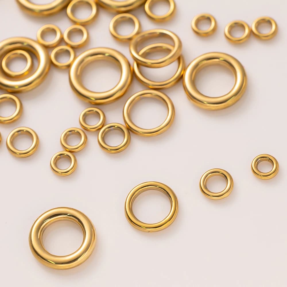 10 pezzi in acciaio inossidabile oro O Ring anelli senza soluzione di continuità fibbia gancio passanti chiusi per fai da te collana braccialetto fai da te accessorio per la creazione di gioielli