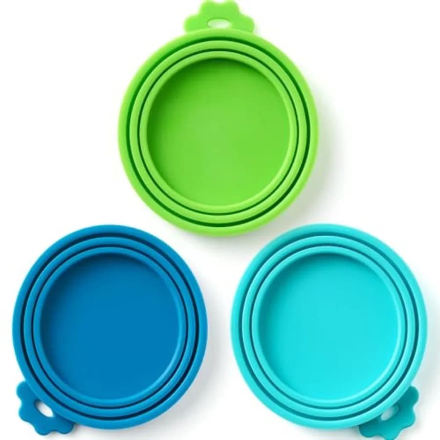 3 Pack Universal Pet Food Can Covers Lids - One fit 3 Standard Size Cans for Cats and Dogs Food Cans - Easy to Clean - Safe Sil