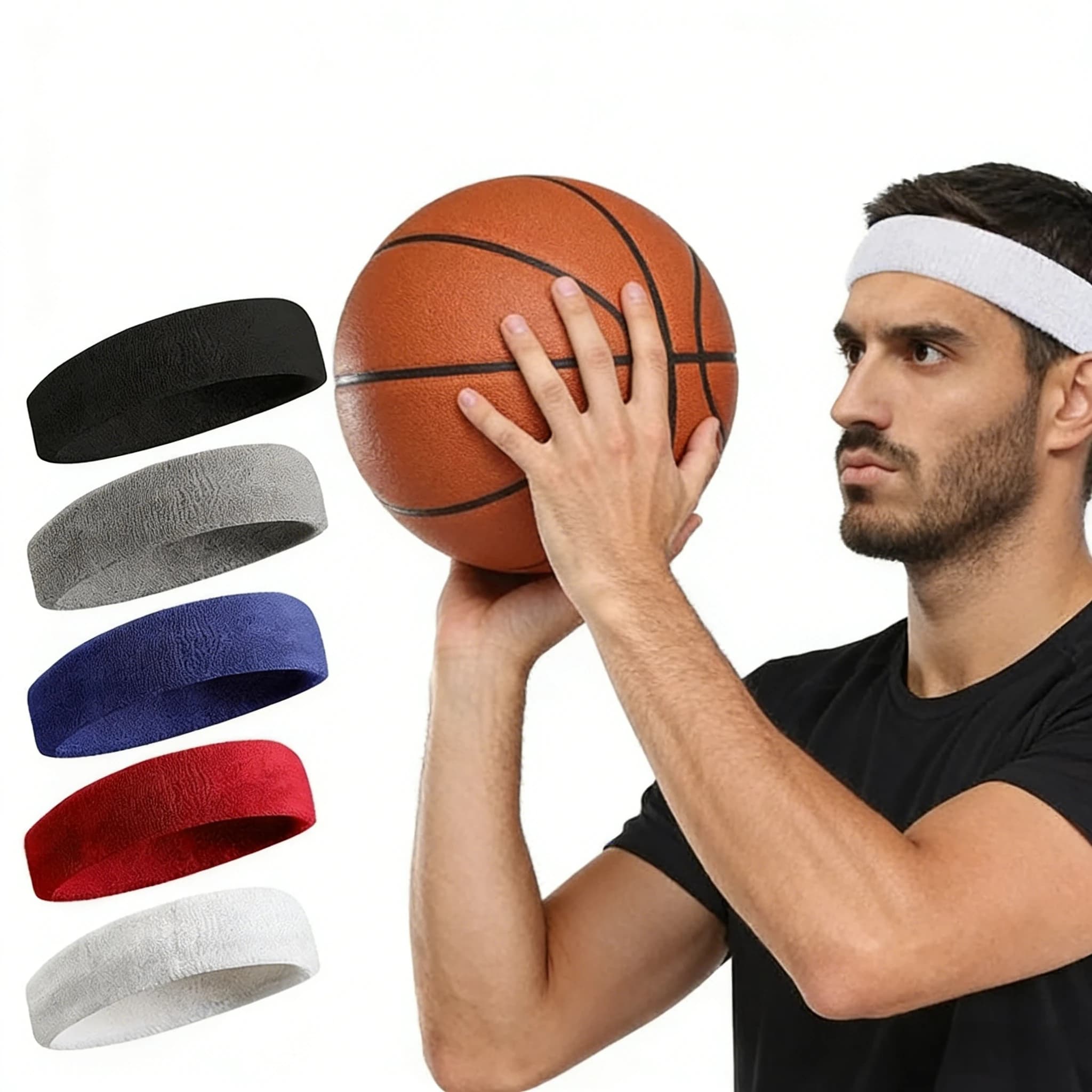 Sport band in cotton Stretch springs for sweat Basket Sports Women's Gym Fitness Hairband for sweat Volleyball Tennis