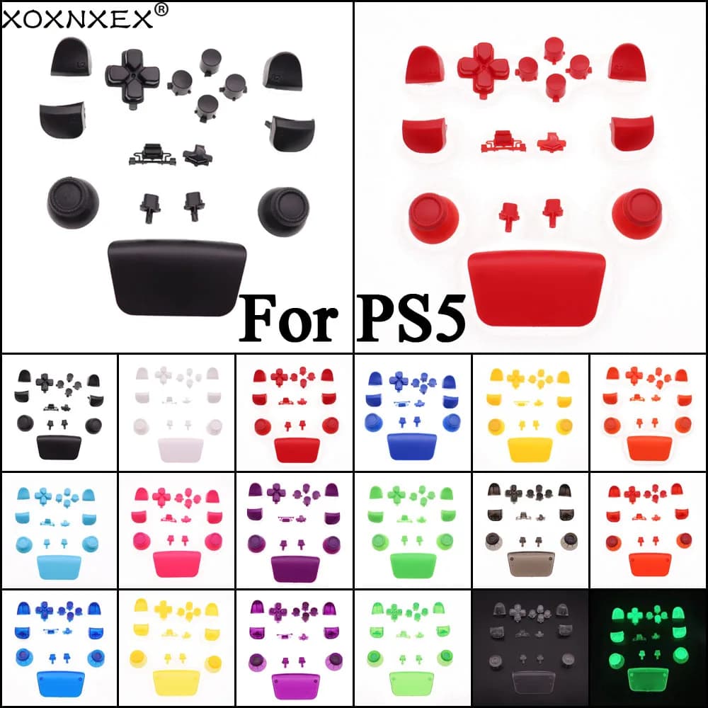 1set Chrome Joystick Chiave Sostituzione Borsette Caso Della Copertura Della Protezione per PS5 ABXY L1 L2 R1 R2 pulsante Gamepad Maniglia Controller Accessori