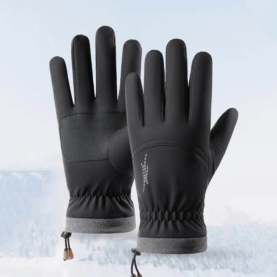 Guanti da sci antivento Guanti invernali da uomo Guanti termici ispessiti impermeabili Palmo antiscivolo Tempo freddo per lo sci Ciclismo