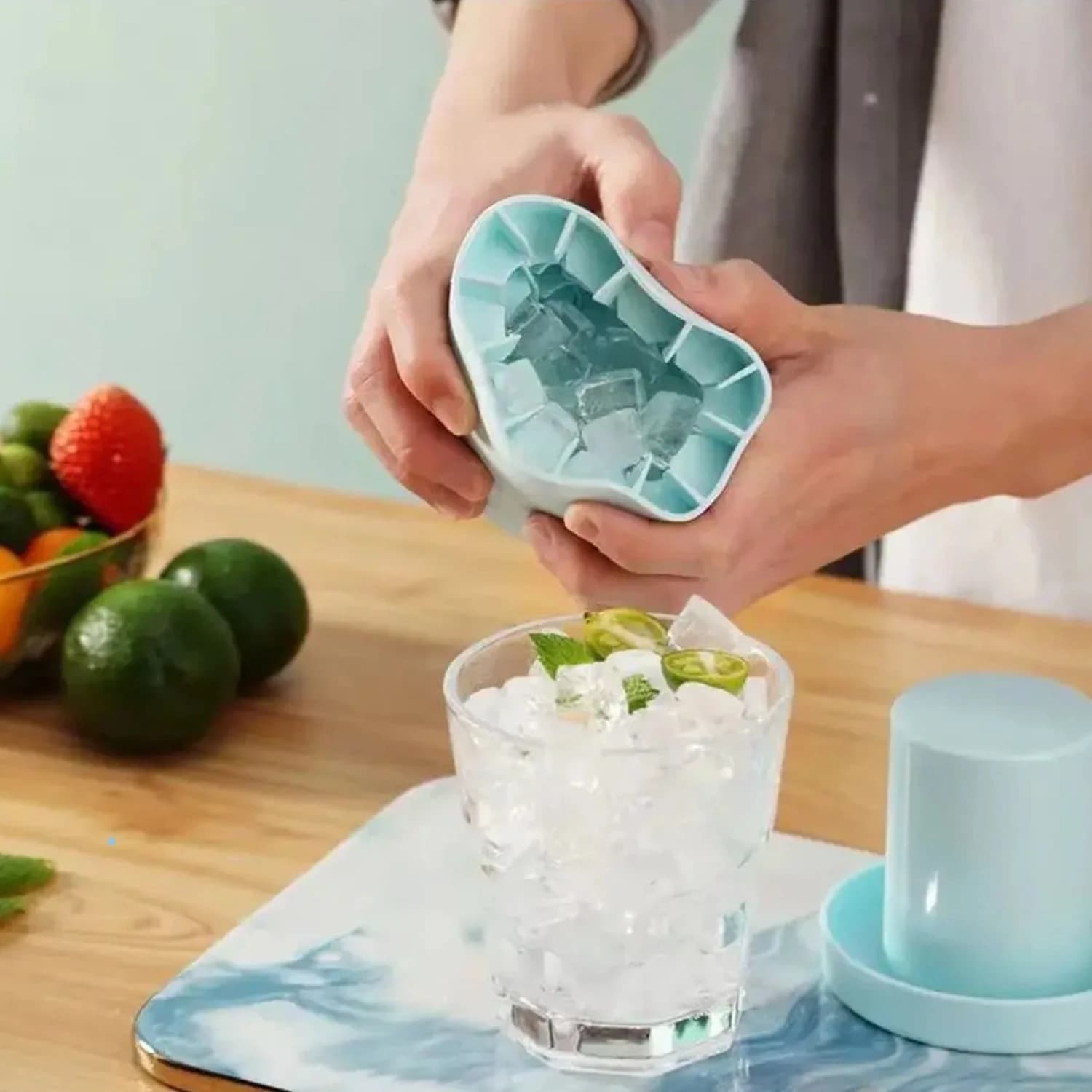 Stampo per Cubetti di Ghiaccio in Silicone di Grado Alimentare, Mini Formato, Resistente alle Basse Temperature, Facile da Rimuovere, Non si Rompe, Facile da Pulire