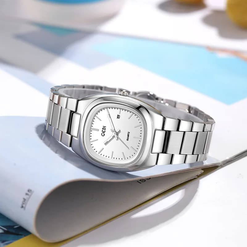 UTHAI CQ361 Orologio da donna alla moda, orologio al quarzo ovale impermeabile in acciaio massiccio, regalo di orologio di lusso leggero, orologi da donna