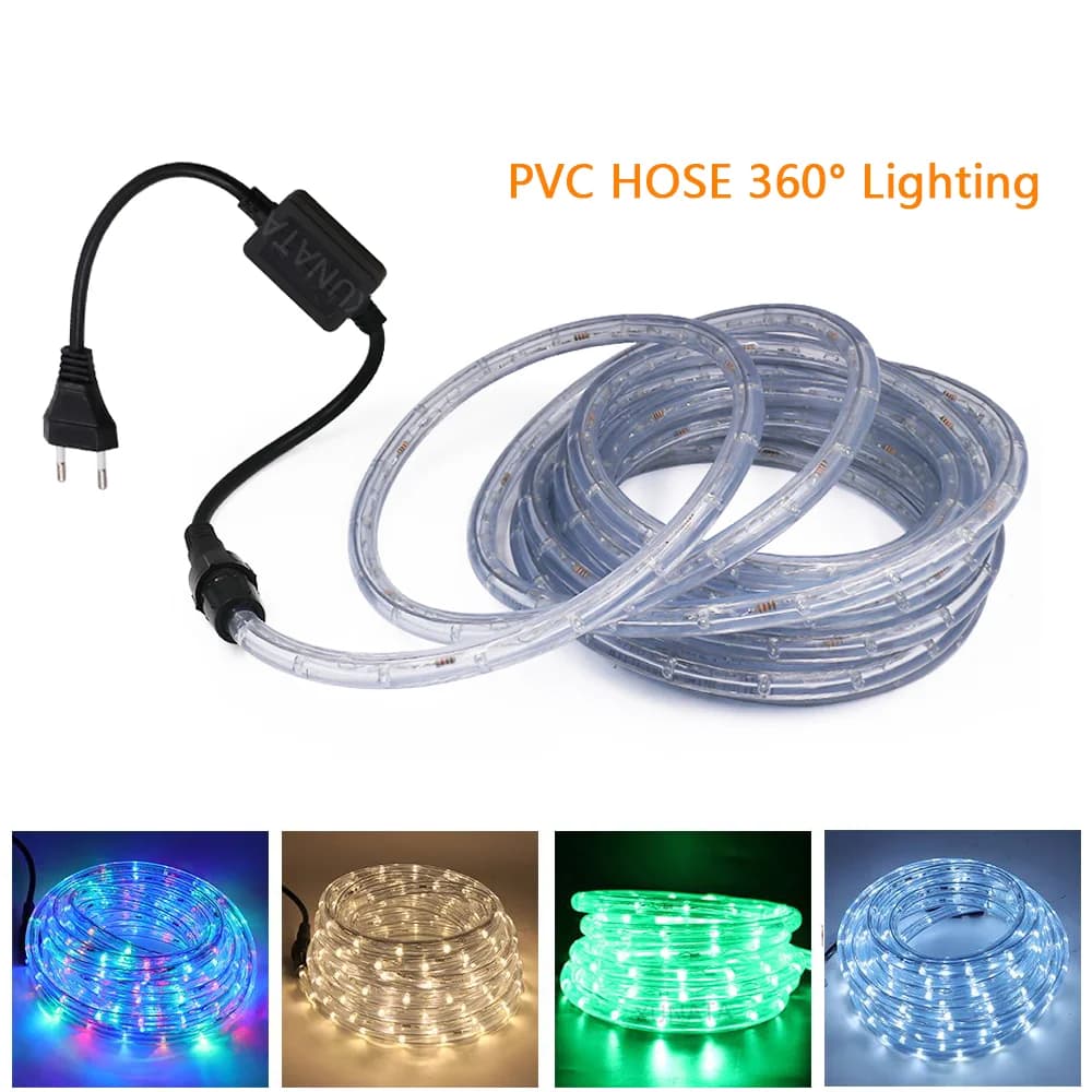 220 V 360 ° Flexible PVC Tube with Round Neon Light Teach Colorful Neon 11mm Strip 2-wire LED Strip Neon RGB Outdoor Light Waterproof