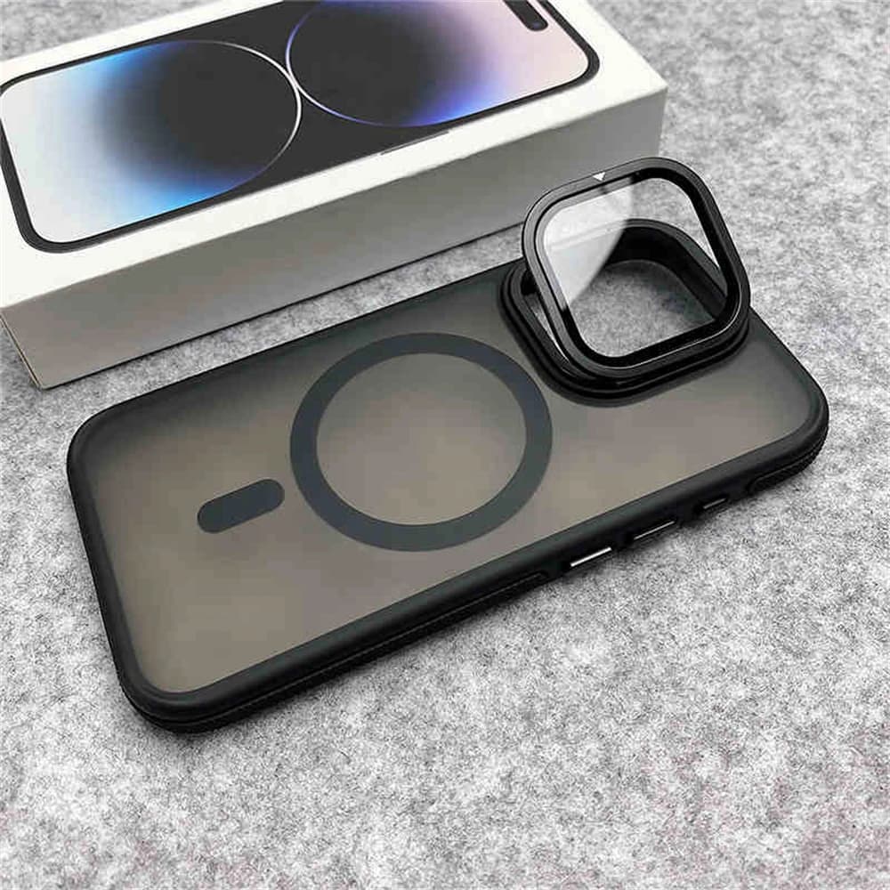 Supporto di protezione della fotocamera con obiettivo in vetro per custodia magnetica Magsafe per iPhone 17 Air 15 11 12 13 14 16 Pro Max Plus copertura trasparente opaca