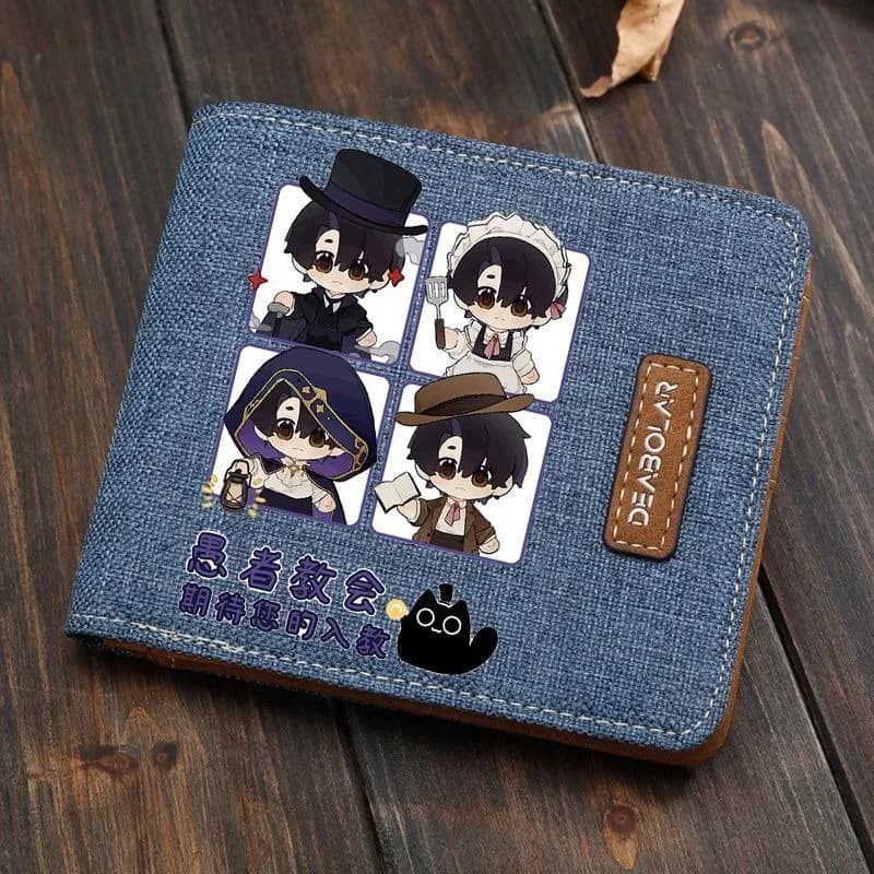 Portafoglio anime in tela Lord of Mysteries per studente ragazzo ragazza bifold porta carte con blocco RFID mini borsa fermasoldi corto