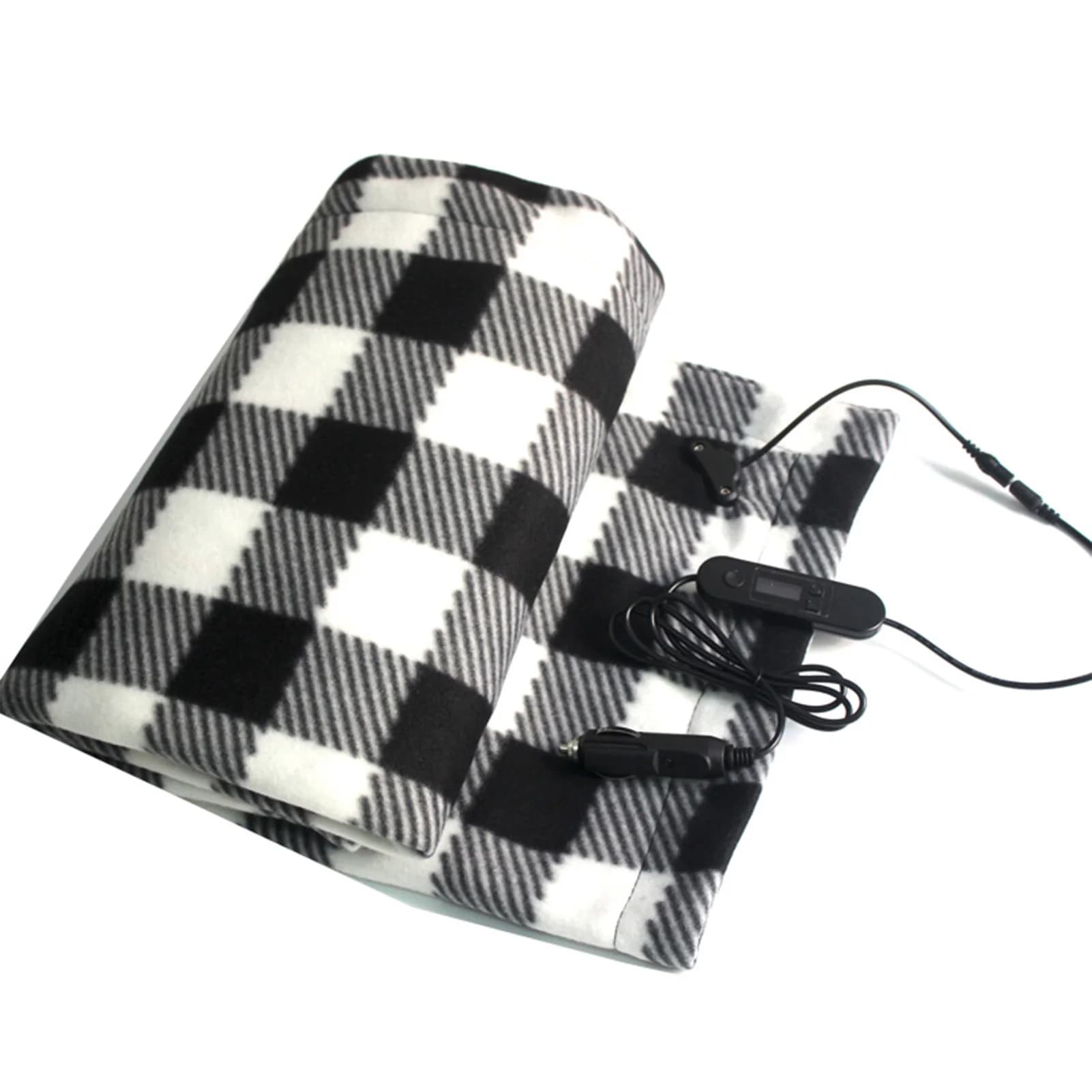 Coperta riscaldata per auto 12V Coperta riscaldata portatile per viaggi con 4 riscaldamenti 6 impostazioni di temporizzazione morbida