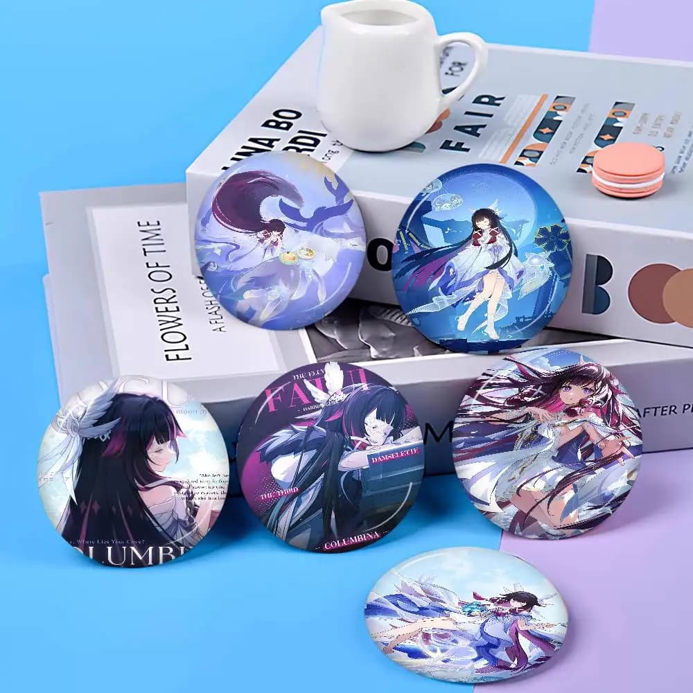 Genshin Impact Columbina Anime Brooches Cute Cartoon Badge Jacket Jeans Lapel Pin Gift Accessorie