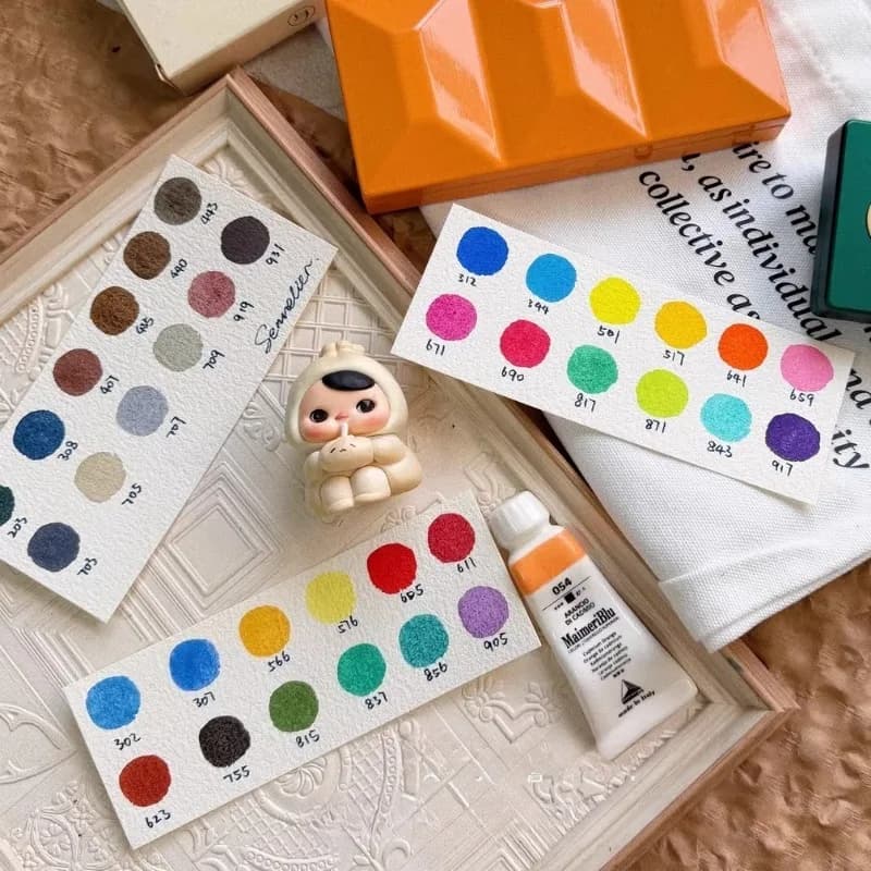 12 Colors 1ml Plastic Box Set Master Grade Watercolor Pigments Artist Hand Drawn Illustration Creation Water Color Supplies