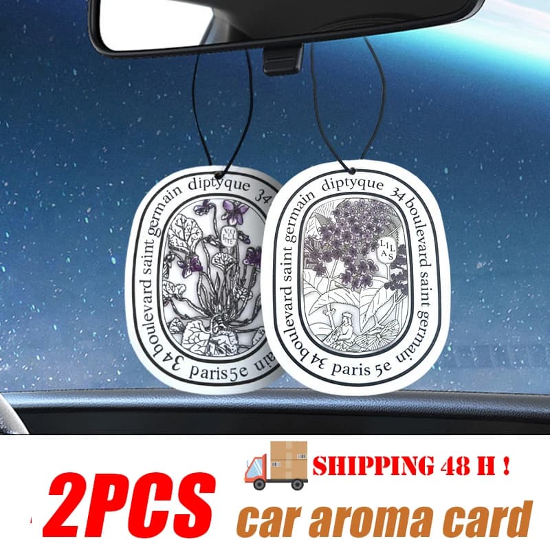 2 pieces of car fragrance, solid aromatherapy for car, paper pendant for aromatherapy, air purifying fragrance for car