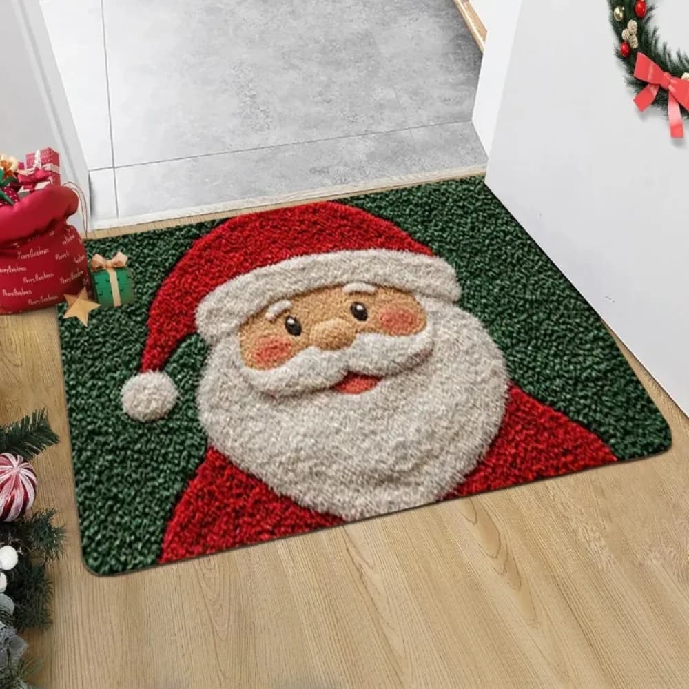 Tappeto natalizio Porta Buon Natale Tappetino Festival Babbo Natale Decorazioni per la casa Cucina Soggiorno Bagno Tappeto Zerbino esterno