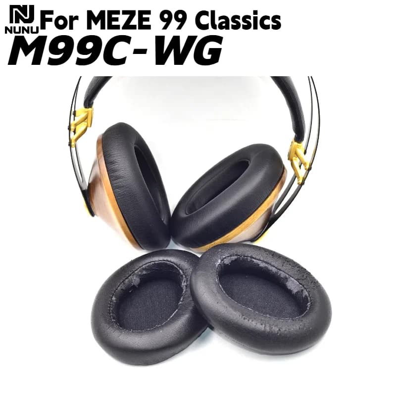 Replacement protein leather Ear Pads Cushions For MEZE 99 Classics，M99C-WG Headphone repair parts Soft Memory Foam Pads/Earpads