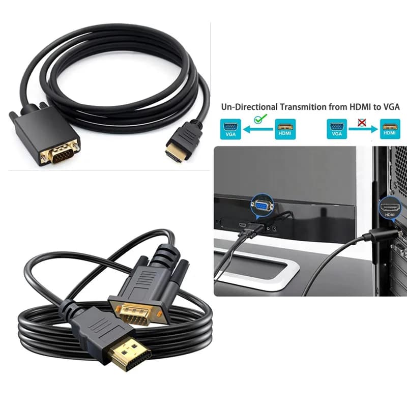 1.8M FHD 1920*1080P Per Desktop Laptop PC TV Monitor Proiettore HDMI-Compatibile Con VGA Adattatore Connecto Cavo Convertitore di Linea