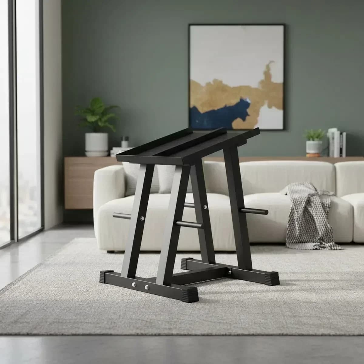 Adjustable Dumbbell Rack 500lb Capacity Compact Home Gym Storage