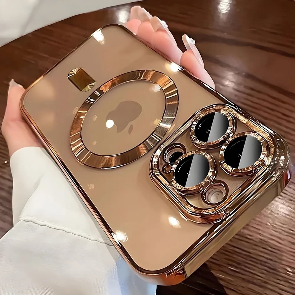 Protective camera lens case with magnetic plating for iPhone 17 16 15 14 Plus 13 12 11 Pro Max Wireless charging cover Magsafe