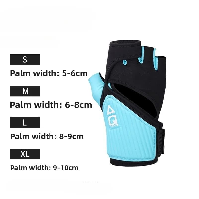 Guanti da polso mezze dita per fitness sportivo professionale autentico ST, guanti da allenamento per ciclismo antiscivolo