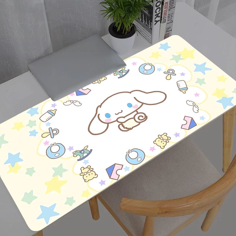 Tappetino per mouse Cinnamoroll Sanrio professionale per eSports, con bordi termosaldati in gomma, per giocatori di videogiochi, tappetino per tastiera.