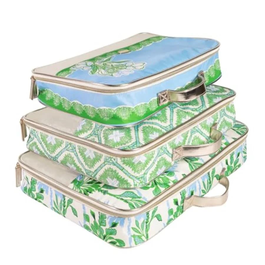 Set di 3 Cubi Organizzatori per Valigie, Piccoli, Medi e Grandi, Accessori da Viaggio Essenziali per Bagagli che Sventolano al Vento