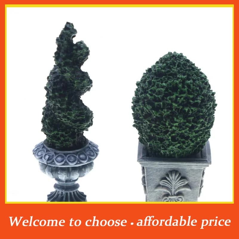 TH 1pc Dollhouse Home Garden Landscape Decoration Dolls House Bonsai Ornament 1/12Dollhouse Simulation Green Plant Potted Model